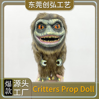 Fait à la main décoration de bureau de noël grande bouche labyrinthe monstre poupée en peluche vinyle fourrure Animal pour Halloween