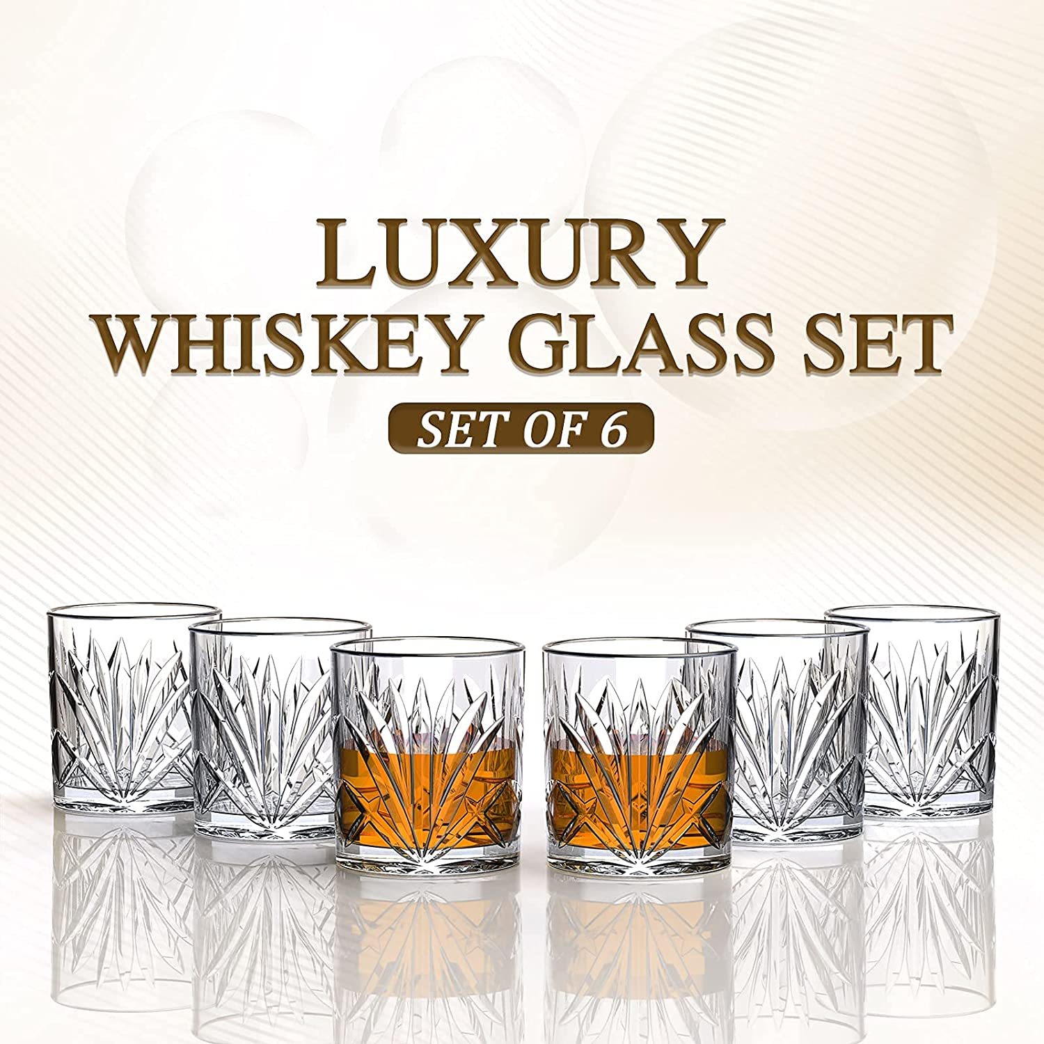 300ml Whiskey Glasses 10 oz  Lead-Free Crystal Clear Whiskey Glass