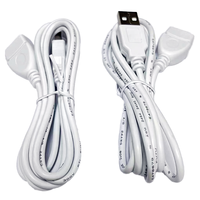 Câble d'extension USB 2.0 Type A mâle vers femelle blanc personnalisé en usine, 0,5 m, 1 m, 2 m, 3 m pour ordinateur
