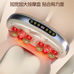 Custom Made Aux Double Disc Abdominal Massager With Bianstone Head Electric Heating Kneading Function Rechargeable Portable - Product Image 3