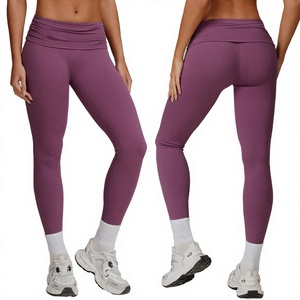 Leggings de yoga Roregal de haute qualité, écologiques, pliables, à taille élastique, en spandex/nylon, séchage rapide, longueur cheville, pour femmes - Product Image 3