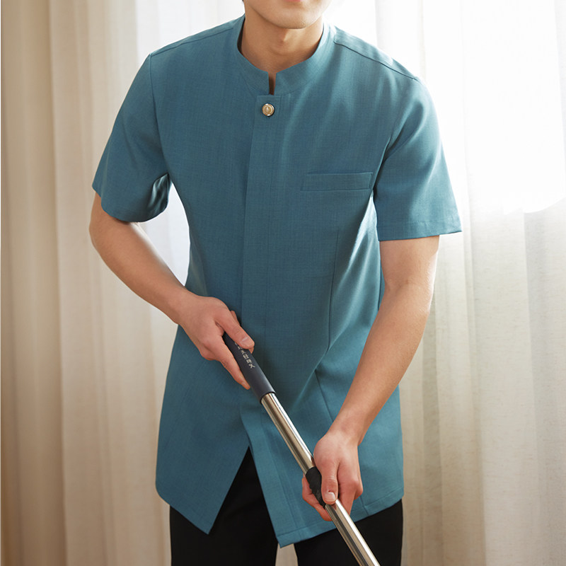 Uniforme de nettoyage bleu lac pour hommes