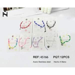 Tobillera de Acero Inoxidable con Nudo de Siete Estrellas, Hecha a Mano, 12 Piezas, Unisex, Regalo, Estilo Lindo - Product Image 1