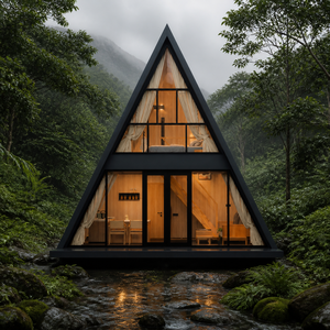 <span class=keywords><strong>Casa</strong></span> Modular Prefabricada Ecológica Moderna Tipo Cabaña en el Árbol, Alojamiento con Toldo S990, <span class=keywords><strong>Casa</strong></span> en Forma de A - Product Image 1