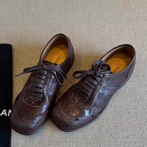 QLFashion2025 nuevos zapatos de entrenamiento de alta sensibilidad negros estilo británico Casual minimalista hecho a mano cuero de caballo boxeo F918 - Product Image 2