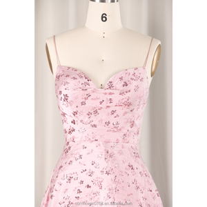 Phụ Nữ Thanh Lịch Của Pleated Satin A-Line Buổi Tối Ăn Mặc Hiện Đại 3D Màu Hồng Đính Cườm Hoa Backless Satin Wedding Gowns Cho Đảng - Product Image 4