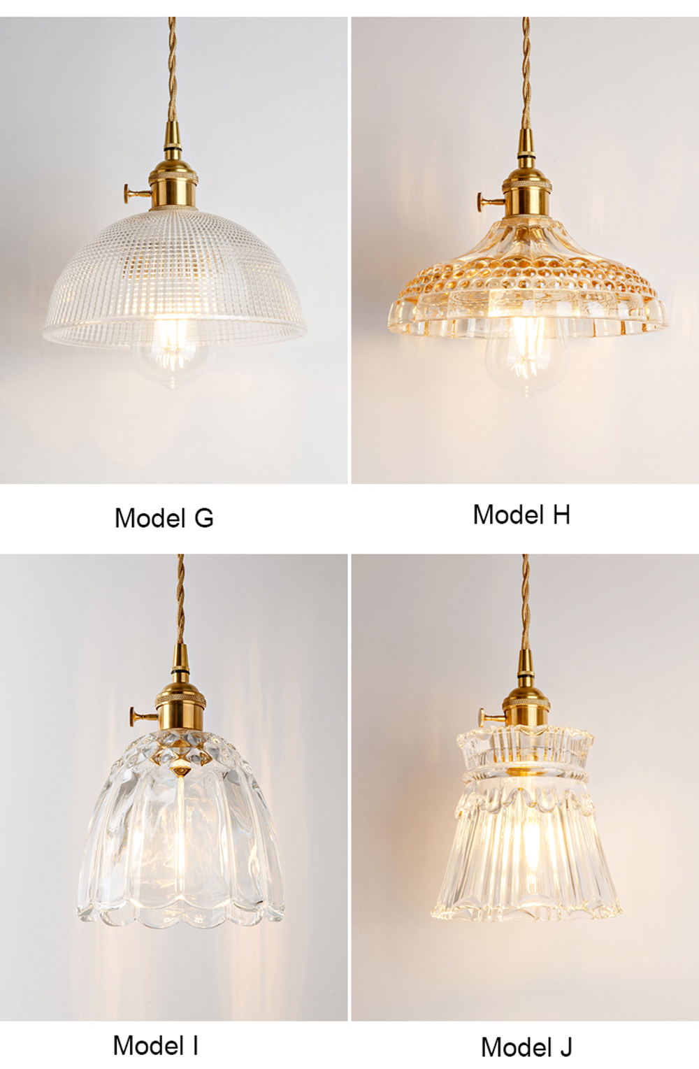 Pendant Lamp Glass Modern Loft Home Decor Light Fixtures Copper Brass Fixture Kitchen Dining Restaurant Hanging Lamp