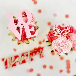 Décoration de gâteau <span class=keywords><strong>en</strong></span> acrylique « Love » pour la Saint-Valentin, décoration de gâteau pour la Saint-Valentin, décoration de mariage et d'anniversaire - Product Image 6