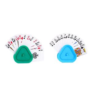 हॉट सेलिंग त्रिकोण आकार के हाथ मुक्त पोकर खेल कार्ड रैक धारक 4 का सेट - Product Image 3