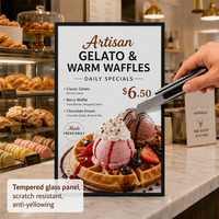 Tableau d'affichage de menu de bureau A4 avec cadre d'affiche de menu publicitaire double face pour restaurant et café