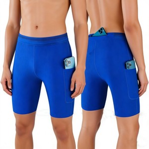 Pantalones Cortos de Compresión para <span class=keywords><strong>Hombre</strong></span>, Nylon Spandex, Ajustados, Sólidos, para Gimnasio, <span class=keywords><strong>Ciclismo</strong></span> Activo, Correr, Mallas Deportivas hasta la Rodilla - Product Image 5