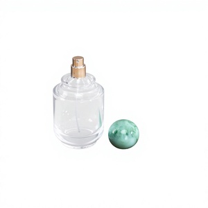 Clear Glass <b>Diffuser</b> <b>Bottle</b> with Marble Stopper Cylinder Shape Home Fragrance Reed <b>Diffuser</b> 100ml Refillable - Product Image 2