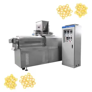 Auto Puffed Corn Snacks Food Small Manufacturing Machines Slanted corn sticks twin screw extruder