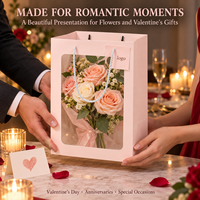 Transparante bloemboeket cadeauzakjes met handvatten voor Valentijnsdag rozen, bloemistverpakkingen, jubileum- en aanzoekgeschenken