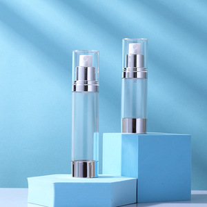 Bouteille de pompe sans air de luxe de bonne conception, argent mat et brillant, vente en gros - Product Image 4