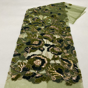 Tela con Bordado de Cuerda en Dos Tonos, Bordado de Cuentas y Bordado de <span class=keywords><strong>Lentejuelas</strong></span> para Vestidos de Mujer, Trajes, Chaquetas y Chalecos de Moda - Product Image 3