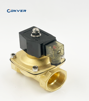 Vanne solénoïde à diaphragme en cuivre COKVER DN15, haute pression, pilotée, normalement fermée, 12 V 24 V
