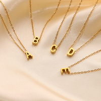 Colgante de Acero Inoxidable Chapado en Oro de 18K, Collar con Inicial de Letra, Nombre Único, Regalo de Joyería, para Mujer