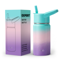 DAJ I HYDRO 12oz en acier inoxydable gobelet Flip paille isolé sport bouteille d'eau étanche flacon à vide pour la rentrée scolaire