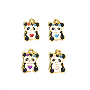 Breloques Panda en alliage de zinc, pendentif de dessin animé 12x18mm, pour bijoux DIY, porte-clés, bracelets, colliers, accessoire unisexe - Product Image 5