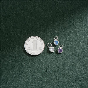 E735 Charm pendentif coeur en argent sterling 925 zircon de style fin pour la fabrication de <span class=keywords><strong>bijoux</strong></span> en <span class=keywords><strong>or</strong></span> <span class=keywords><strong>vermeil</strong></span> - Product Image 5