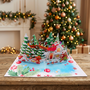 Meilleure Vente : Carte de Vœux 3D Pop-up Ambiance Noël, Artisanat en Papier, Conception Personnalisée Vietnamienne, Découpe Laser, Tendance Actuelle Viet-craft - Product Image 3