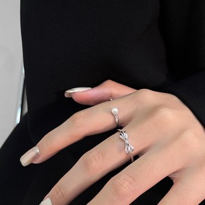Yinruitai S925 Sterling Silver Bow <b>Ring</b> <b>Open</b> Stackable Index Finger Jewelry For Women Gift - Product Image 4