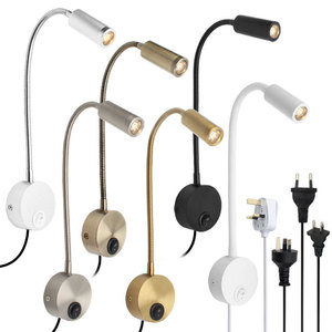 AC 3W LED-Leselampe für Schlafzimmer, Nachtlicht mit flexiblem Schlauch, Wandlampe für Hotel-Bettvorleger - Product Image 1