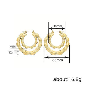 E4132 Pendientes de aro de oro blanco, joyería clásica de moda unisex - Product Image 6