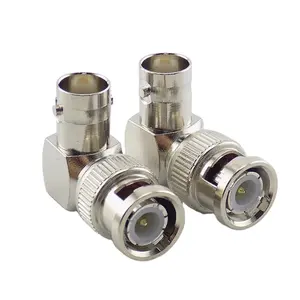 L-shaped BNC Male Connector Adapter Right Angle to BNC Female Jacks Adapter for CCTV video camera