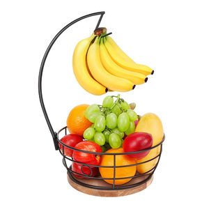 Fruit Basket With Banana Holder Metal Wire Design <b>Kitchen</b> Countertop Organizer Nordic Style Multi Function <b>Storage</b> Bowl - Product Image 1
