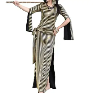 Bauchtanz Rock Anzug Stammes-Übungs kleid Kostüme Ägyptische Folk Saidi Robe Kleid Schlitz rock für Frauen