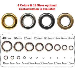 4mm 5mm 6mm 8mm 10mm Oeillets métalliques ronds intérieurs avec rondelles