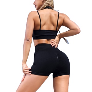FLW Ropa de gimnasio para mujer Ropa deportiva de 2 piezas Fitness Sujetador de yoga negro Pantalones cortos Conjuntos de entrenamiento 2026 - Product Image 5