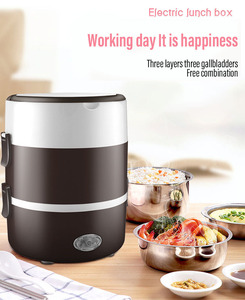 Mới Sáng Tạo Biểu Tượng Tùy Chỉnh Du Lịch Ngoài Trời Thực Phẩm Di Động Warmar <span class=keywords><strong>Container</strong></span> Thực Phẩm <span class=keywords><strong>3</strong></span> Hai Lớp Ăn Trưa Điện Hộp Sưởi Ấm Nồi Cơm Điện - Product Image 6