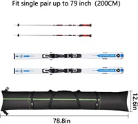 Sac de rangement pour chaussures de ski imperméable personnalisé en usine, sac de ski à longueur réglable, sac de ski rembourré