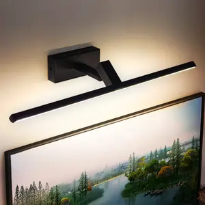 Lampu Kamar Mandi Hitam Vanity Modern Gambar Cahaya Dapat Disesuaikan Besi Seni Lukisan Lampu Dinding Dipasang Di Dinding Lampu Dinding Hotel