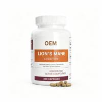 Capsules de soutien nerveux à base de crinière de lion, supplément naturel de champignons, stimule l'énergie cérébrale, réduit le stress mental, vente en gros d'usine