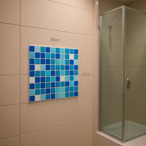 Adesivo per piastrelle autoadesivo Ilan 30x30cm mosaico blu per decorazione parete bagno - Product Image 1