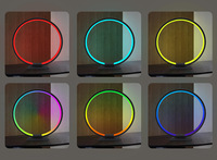 Lámpara de Noche Ambiental LED Activada por Sonido, Lámpara de Escritorio Redonda, Iluminación Ambiental para Mesa de Noche, Alimentada por USB