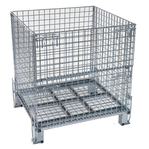 Nhà Sản Xuất Tùy Chỉnh Mạ Kẽm Ráp Dây Lưới Container Kim Loại <span class=keywords><strong>Pallet</strong></span> Hộp Hàng Hóa & Thiết Bị Lưu Trữ Cho Kho - Product Image 2
