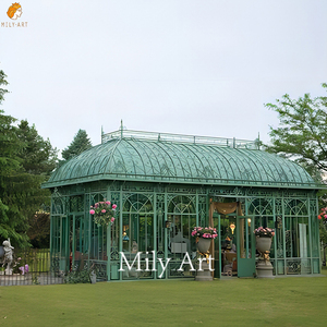 MILY Large Outdoor <strong>Victorian</strong> <strong>Garden</strong> Wrought Iron Glass Gazebo Designs for Decoration - Product Image 4