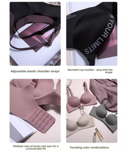 Ensemble <span class=keywords><strong>soutien</strong></span>-<span class=keywords><strong>gorge</strong></span> et culotte <span class=keywords><strong>sans</strong></span> armatures moulé <span class=keywords><strong>sans</strong></span> coutures pour femme, dos en U lisse, bretelles réglables, <span class=keywords><strong>microfibre</strong></span>, usage quotidien, 32-38AB, 8 couleurs - Product Image 3