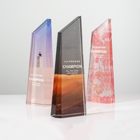 Trophée en cristal personnalisé, plaque commémorative minimaliste écologique, récompenses, souvenirs, médaille pour le personnel, lettrage créatif gravé UV