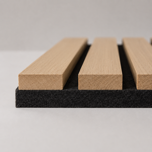 Écran en lattes <span class=keywords><strong>de</strong></span> teck 849C avec panneau acoustique en bois, panneau à lattes insonorisant <span class=keywords><strong>de</strong></span> qualité supérieure et <span class=keywords><strong>feutre</strong></span> en placage <span class=keywords><strong>de</strong></span> bois élégant - Product Image 5