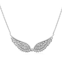 Collar con Colgante de Alas de Ángel Gemnel Brass Party, Chapado en Oro de 18K, Chapado en Rodio, con Circonitas Cúbicas, Gran Venta, para Mujer