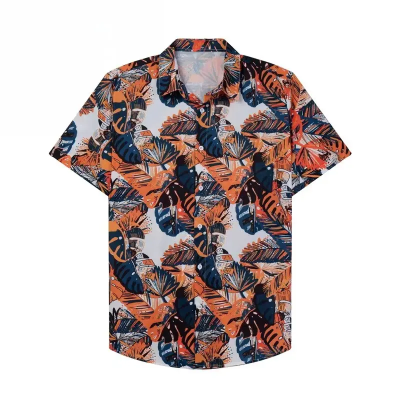 Hawaii Men's Shirt Funky Casual Button Short Sleeve Custom Hawaii Shirt Very Loud Neutral Flamingo Watermelon