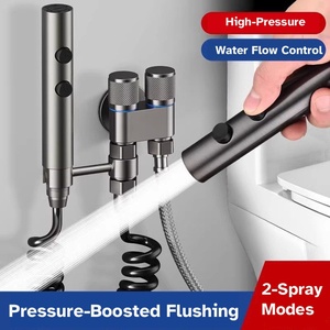 Set Moderno per WC in Acciaio Inox 304 con Pistola Spray a Pressione e Ugello Bidet, Rubinetto da Bagno per Balcone - Product Image 2
