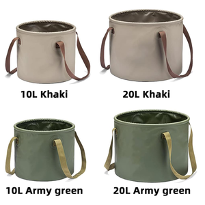 Tốt Nhất Cát Bãi Biển 10L 20L Lau Ráp Nước Gấp Xô Có Thể Gập Lại PVC Lưu Trữ Container Cho Thịt Nướng Cá Rửa Dã Ngoại - Product Image 3