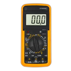 Digital Multimeter AC/DC Ammeter Voltmeter Manual Range Transistor Tester Ohm Capacitance Diode DT9205A